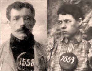 1899 mugshots of Joe Boot and Pearl Hart