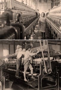 Child labor in textile mills.