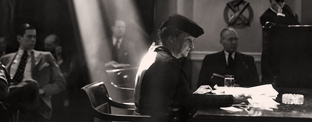 Frances Perkins in a Washington, D.C. meeting