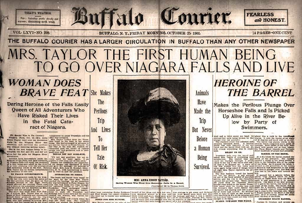 The First Niagara Falls &quot;Barrel&quot; Daredevil: Annie Edson Taylor -  WednesdaysWomen