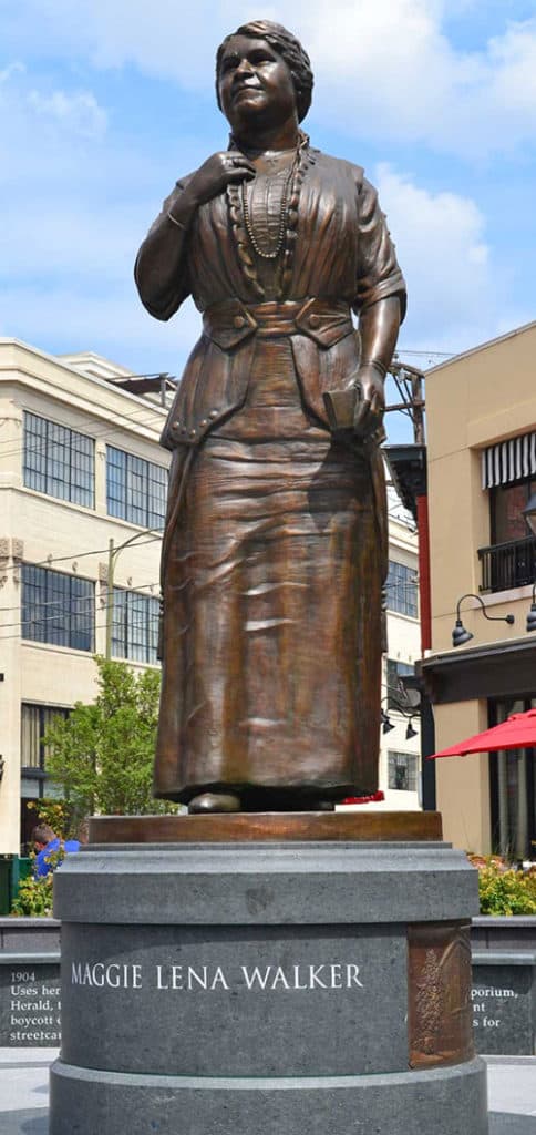 Maggie Walker statue in Richmond, Virginia