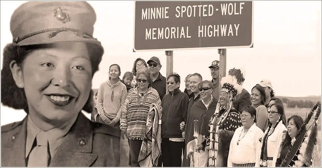 First Native American Female Marine: Minnie Spotted Wolf of the Blackfeet Tribe