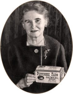 Margaret Rudkin with a loaf of her oatmeal bread.