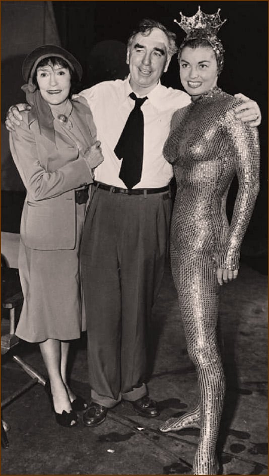 Busby Berkeley and Esther Williams on the set with Annette Kellerman in 1951.