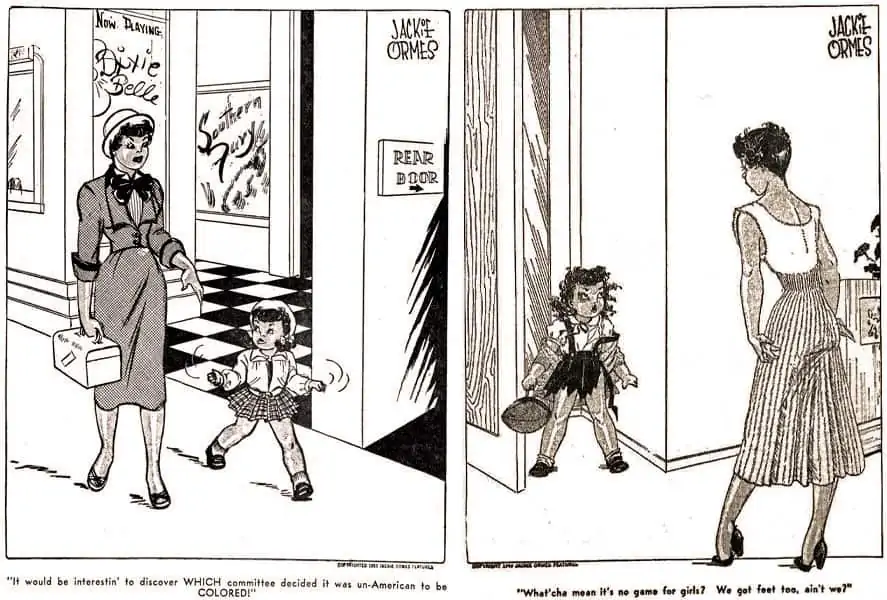 Jackie Ormes comic panels fromthe Pittsburgh Courier.