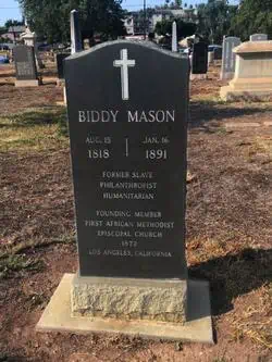 Gravestone of Biddy Mason.