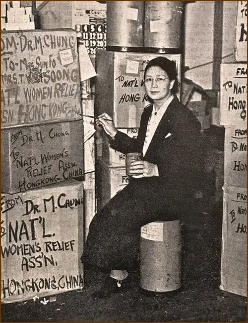 Margaret Chung collecting supplies for China during the Japanese invasion of that country.