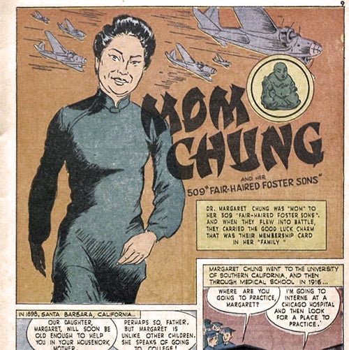 A comic book that commemorated Margaret Chung's work during WWII.