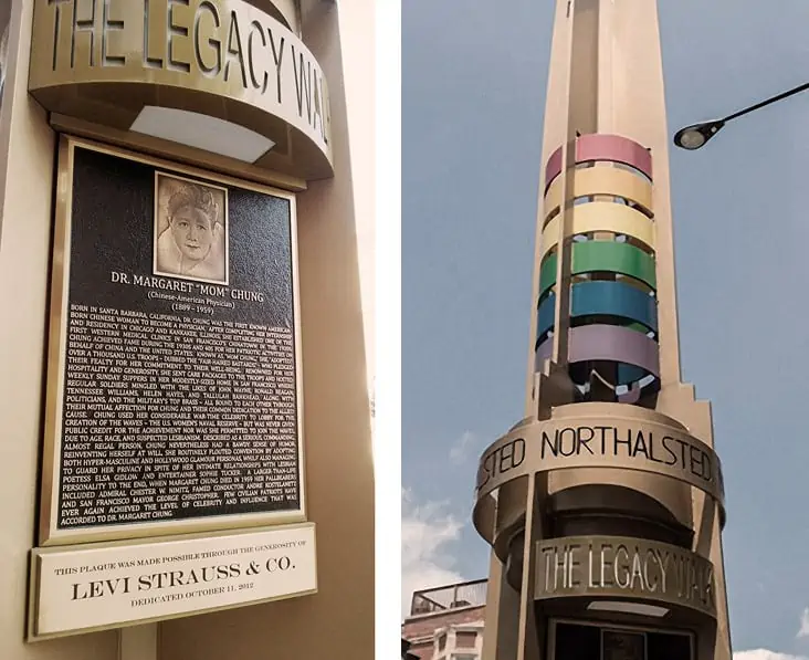 The Legacy Project's Legacy Walk in Chicago, a memorial to the accomplishments of LGBTQ people.