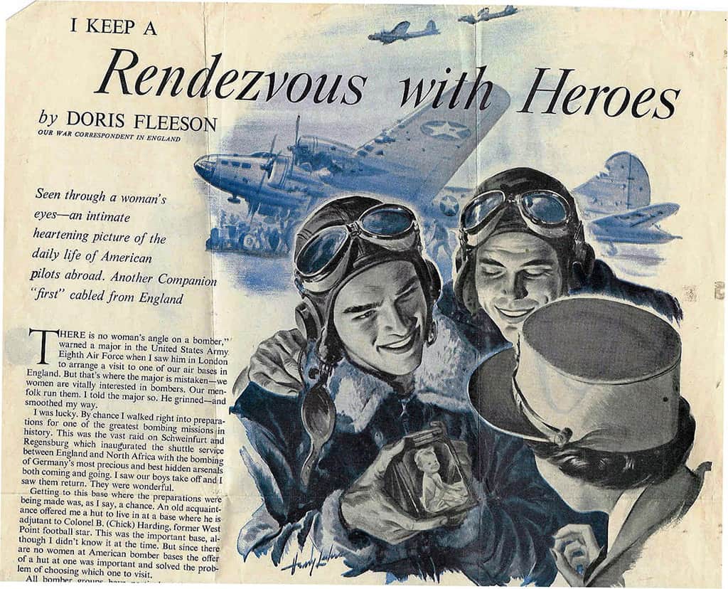 Section of magazine page about  U.S. fighter pilots during World War II