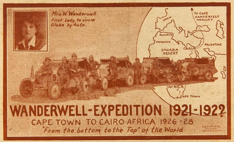 Postcard of the Wanderwell Expedtition, 1921-1922