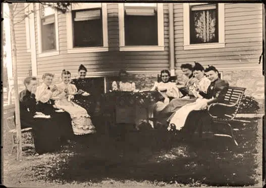 Women at an 1894 ice cream social in  Missouri