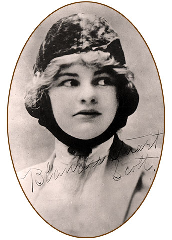 Headshot of a young Blanche Scott, aviatrix