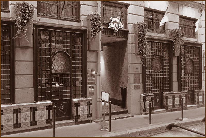 Entrance to the famed La Mére Brazier restaurant in Lyon, France