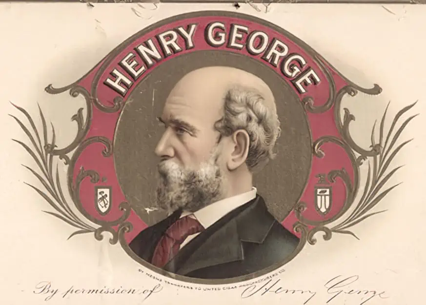 Illustration of 18th-century economist Henry George