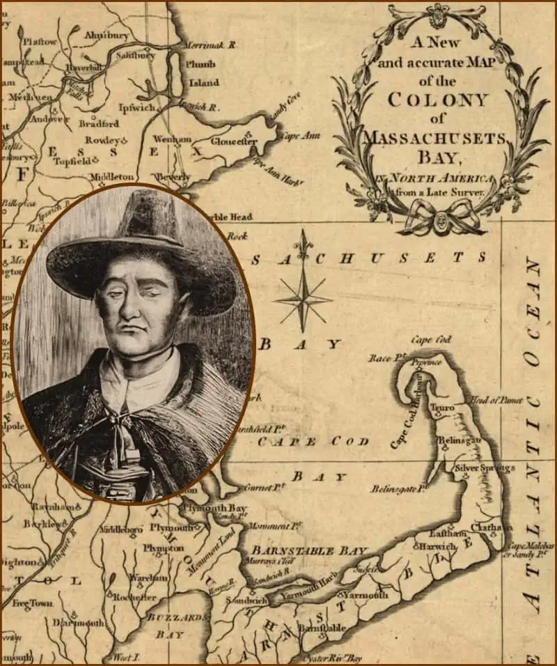 Map of the Puritan Colony of Massachusetts Bay