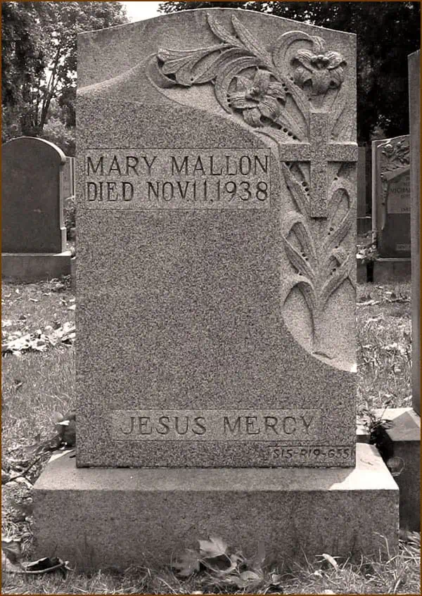 The gravestone of Mary Mallon.