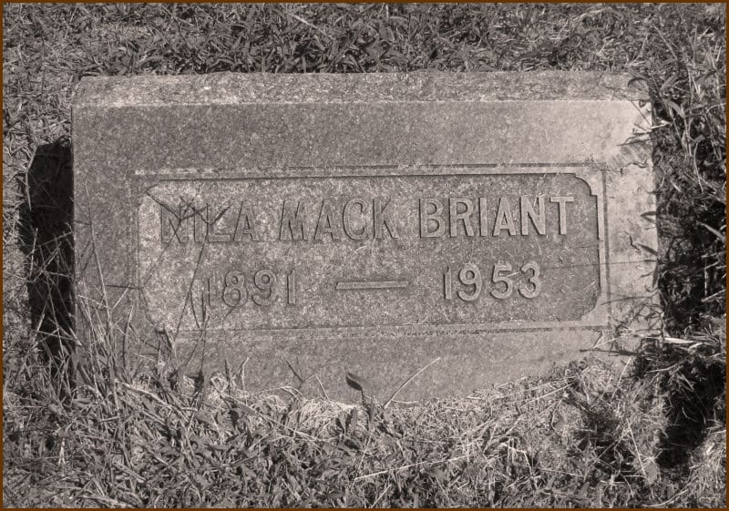 Nila Mac's gravestone. She died in 1953.